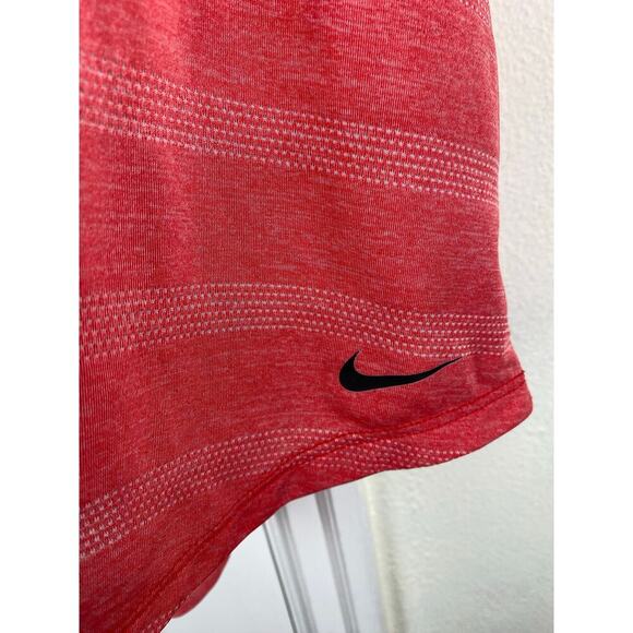 Nike Dri-Fit Women's M Orange Striped Lightweight Racerback Tank Top - Picture 2 of 9